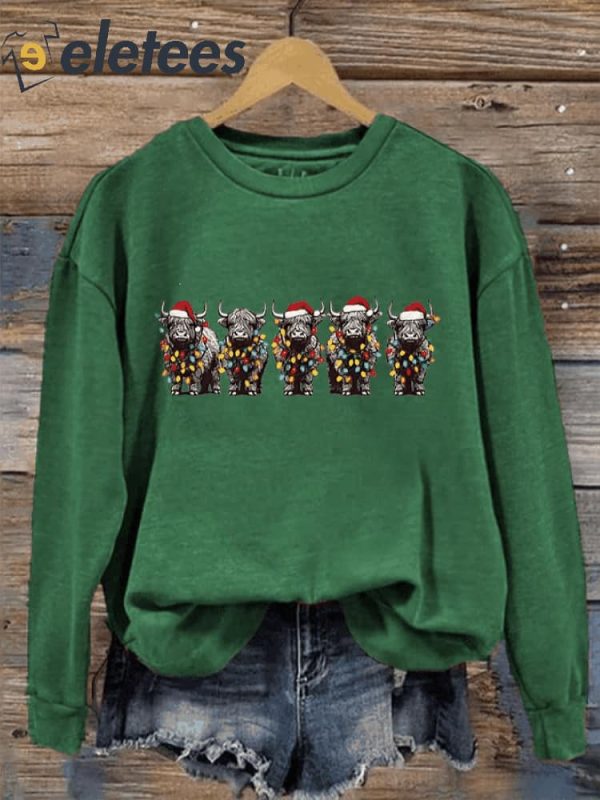 Women’s Christmas Highland Cow Sweatshirt
