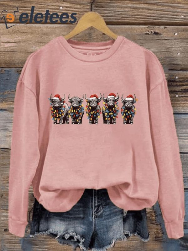 Women’s Christmas Highland Cow Sweatshirt