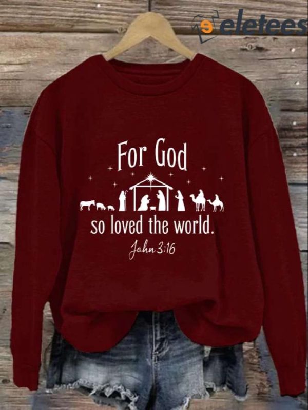 Women’s Christmas Nativity Print Casual Sweatshirt