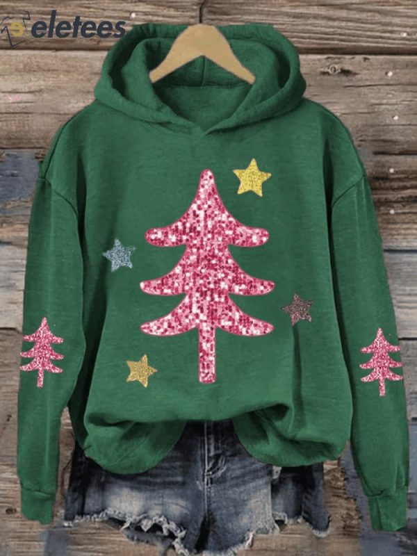 Women’s Christmas Tree And Stars Sweatshirt