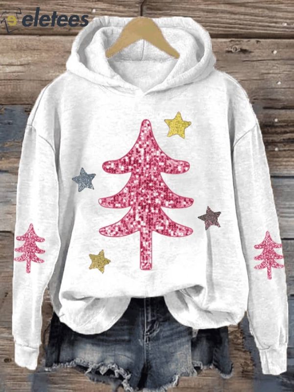 Women’s Christmas Tree And Stars Sweatshirt