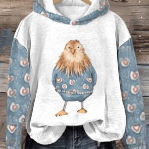 Women’s Cute Chickens in Sweaters Hoodie