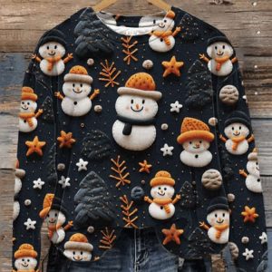 Women’s Cute Christmas Snowman Sweatshirt