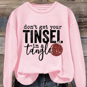 Womens Dont Get Your Tinsel In a Tangle Sweatshirt3