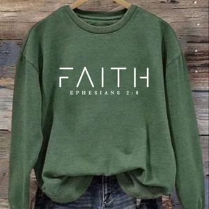 Womens Faith Crew Neck Long Sleeve Sweatshirt 3