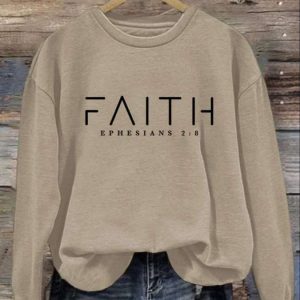 Womens Faith Crew Neck Long Sleeve Sweatshirt 4