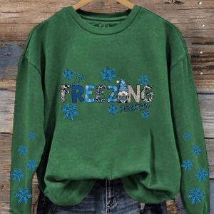 Womens Freezing Season Print Sweatshirt1