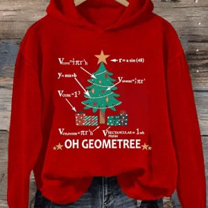 Womens Geometry Christmas Tree Hoodie