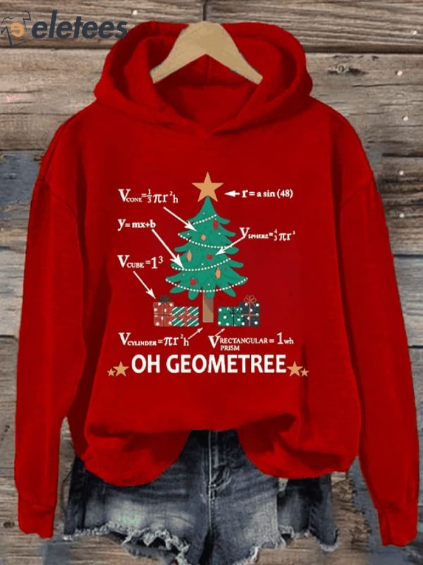 Women’s Geometry Christmas Tree Hoodie
