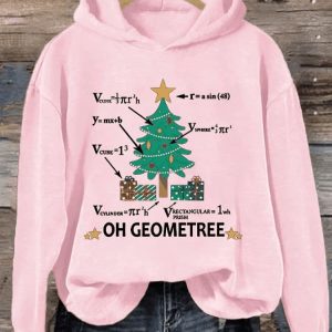 Womens Geometry Christmas Tree Hoodie1