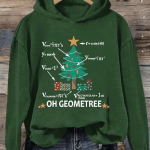 Womens Geometry Christmas Tree Hoodie2