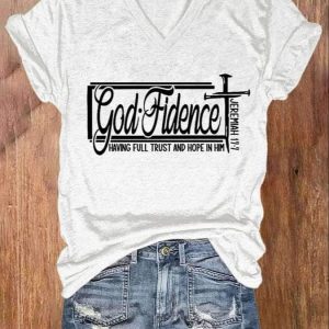 Women’s God Fidence Jeremiah Having Full Trust And Hope In Him Print Shirt