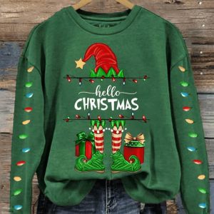 Women’s Grinch Hello Christmas Print Sweatshirt