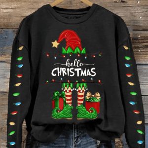Womens Grinch Hello Christmas Print Sweatshirt1