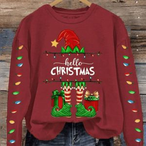 Womens Grinch Hello Christmas Print Sweatshirt2