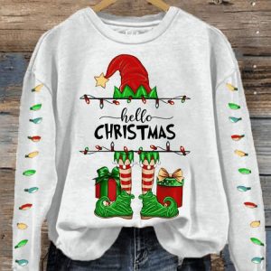 Womens Grinch Hello Christmas Print Sweatshirt3
