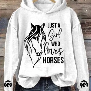 Womens Just A Girl Who Loves Horses Print Sweatshirt 1