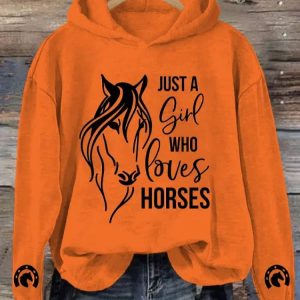 Womens Just A Girl Who Loves Horses Print Sweatshirt 2