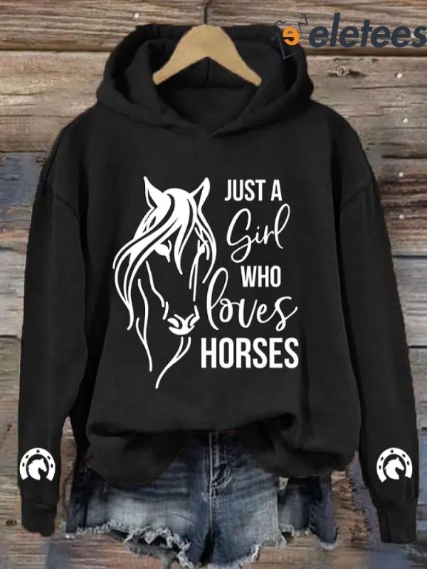 Women’s Just A Girl Who Loves Horses Print Sweatshirt
