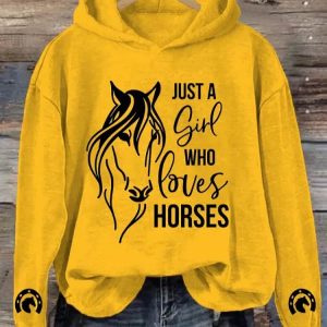 Womens Just A Girl Who Loves Horses Print Sweatshirt 4
