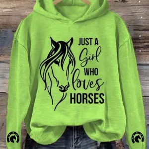Womens Just A Girl Who Loves Horses Print Sweatshirt 5