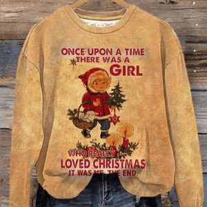 Women’s Little Girl Loved Christmas Sweatshirt