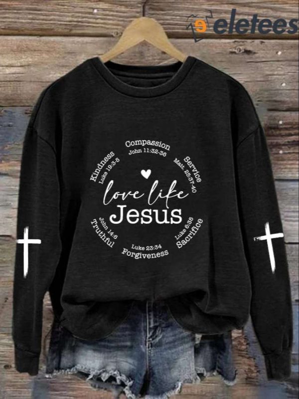 Women’s Love Like Jesus Print Casual Sweatshirt
