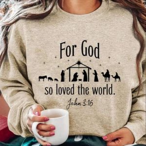 Womens Nativity Printed Long Sleeve Sweatshirt 4
