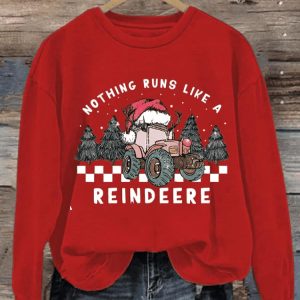 Womens Nothing Runs Like A Reindeere Christmas Sweatshirt