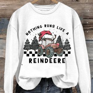 Womens Nothing Runs Like A Reindeere Christmas Sweatshirt1