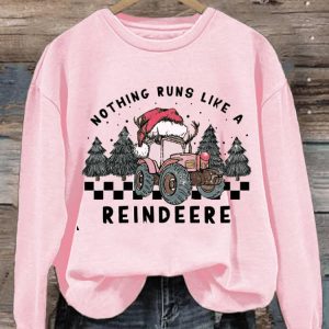 Womens Nothing Runs Like A Reindeere Christmas Sweatshirt2