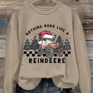 Womens Nothing Runs Like A Reindeere Christmas Sweatshirt3