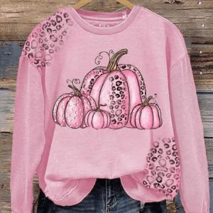 Women’s Pink October Halloween Pumpkin Sweatshirt