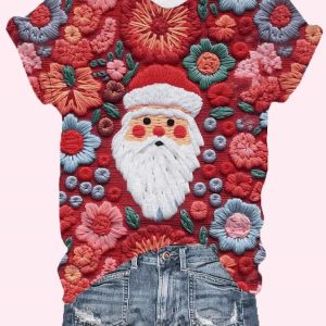 Womens Santa Flowers Sweatshirt1
