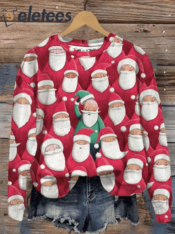Women’s Santa Print Sweatshirt