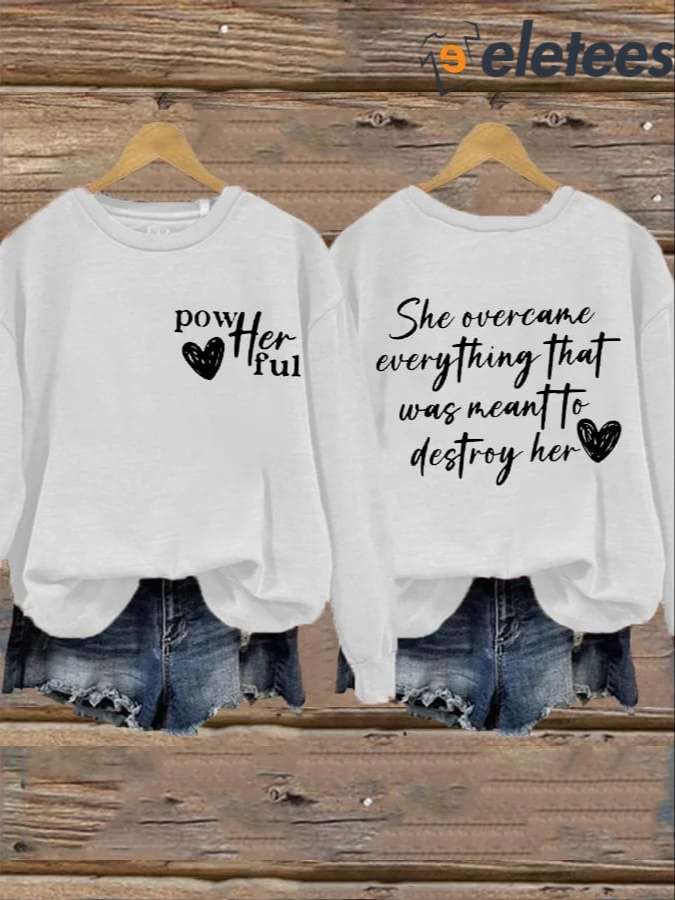 She Overcame Everything That Was Meant To Destroy Her Humor Zip Hoodie :  : Fashion