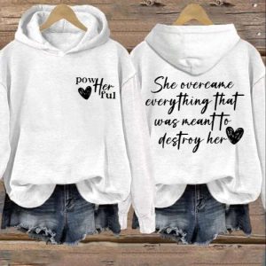 Women's She Overcame Everything That Was Meant To Destroy Her Printed Hoodie