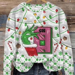 Women’s Vintage Christmas Grinch On Sweatshirt