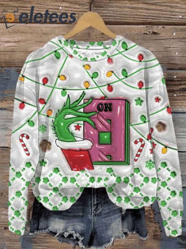 Women’s Vintage Christmas Grinch On Sweatshirt