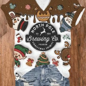 Women’s Vintage Christmas North Pole Brewing Co Shirt
