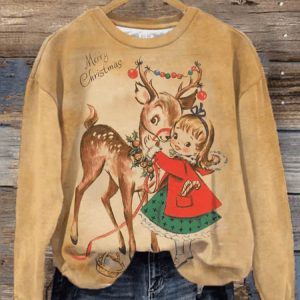 Women’s Vintage Christmas Print Sweatshirt