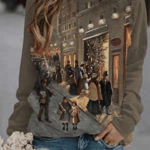 Women’s Vintage Christmas Street Sweatshirt