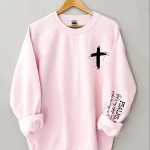 Womens god is my refuge and my fortress under his wings I will find sheller sweatshirt 2
