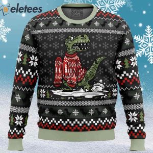 Wrong Size Dinosaurs Ugly Christmas Sweater