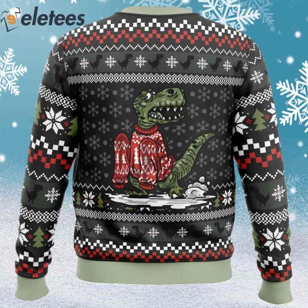 Wrong Size Dinosaurs Ugly Christmas Sweater