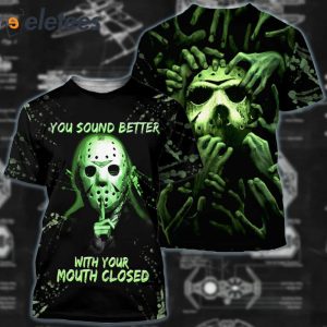 You Sound Better With Your Mouth Closed 3D All Over Printed Black And Green Shirt 1