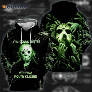 You Sound Better With Your Mouth Closed 3D All Over Printed Black And Green Shirt 2