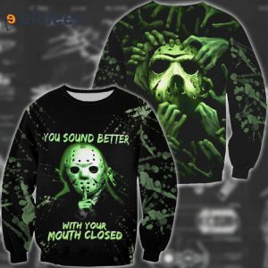 You Sound Better With Your Mouth Closed 3D All Over Printed Black And Green Shirt 3