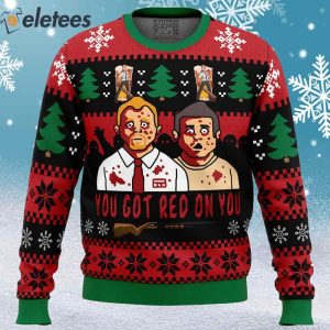 Youve Got Red On You Shaun of the Dead Ugly Christmas Sweater 1