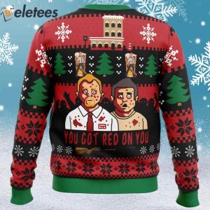 Youve Got Red On You Shaun of the Dead Ugly Christmas Sweater 2
